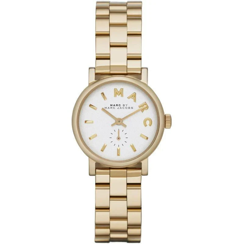 Marc By Marc Jacobs White Pearlized Dial Gold-tone Stainless Steel Ladies Watch - MBM3247