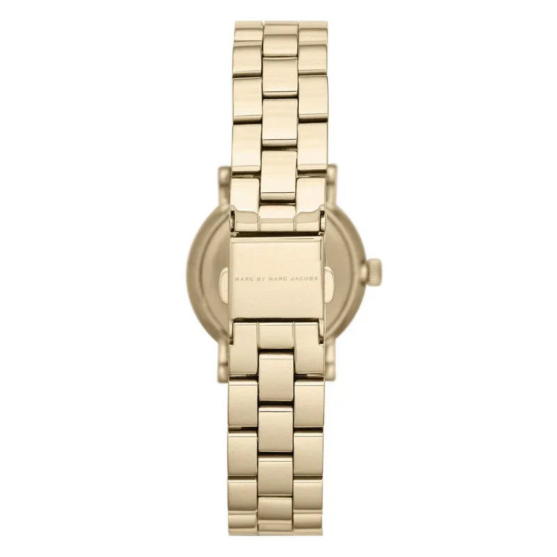 MBM3247 gold-tone stainless steel bracelet with engraved caseback detail