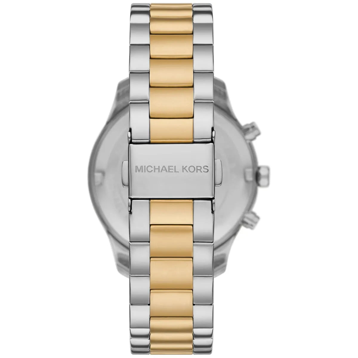 Michael Kors Berkley MK7415 caseback showing two-tone steel bracelet