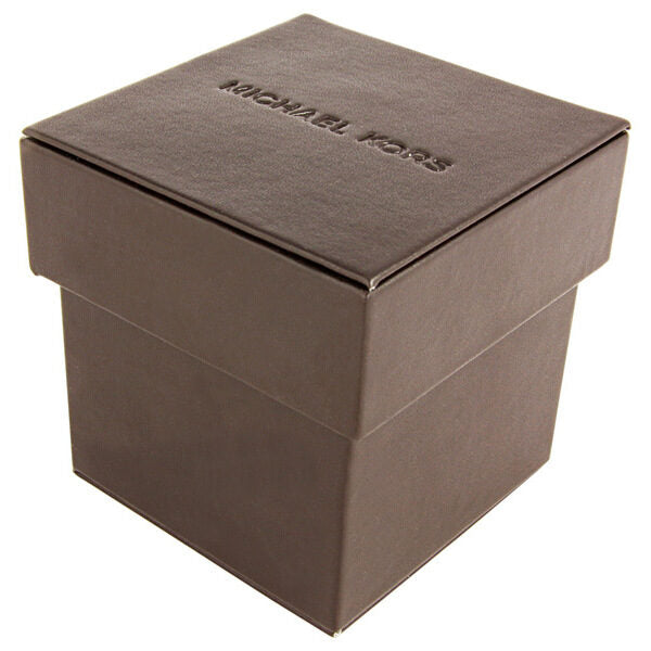 Michael Kors branded watch box in taupe with embossed logo
