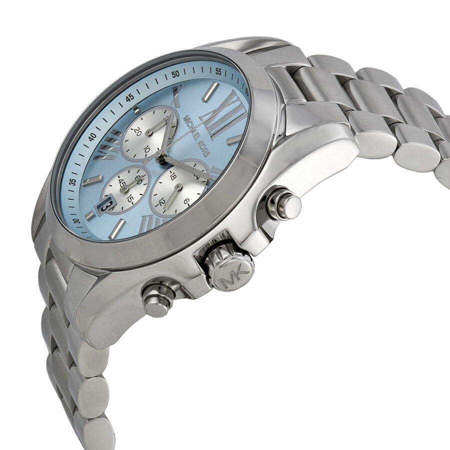 Michael Kors Bradshaw Chronograph watch angled view showing three subdials and side profile