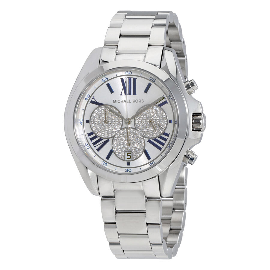 Michael Kors Bradshaw Silver Crystal Pave Dial Unisex Watch MK6320