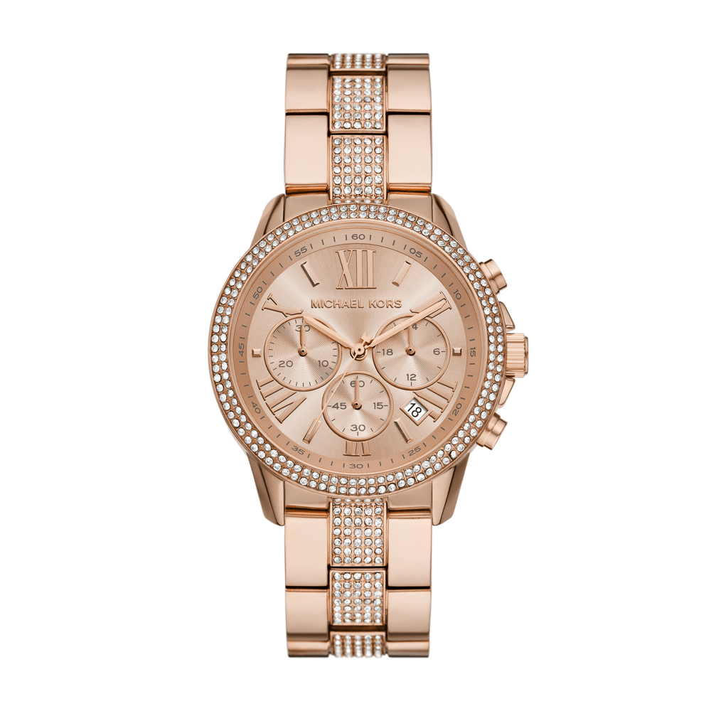 Michael Kors Oversized Brynn Pavé Rose Gold-Tone Women's Watch - MK7505