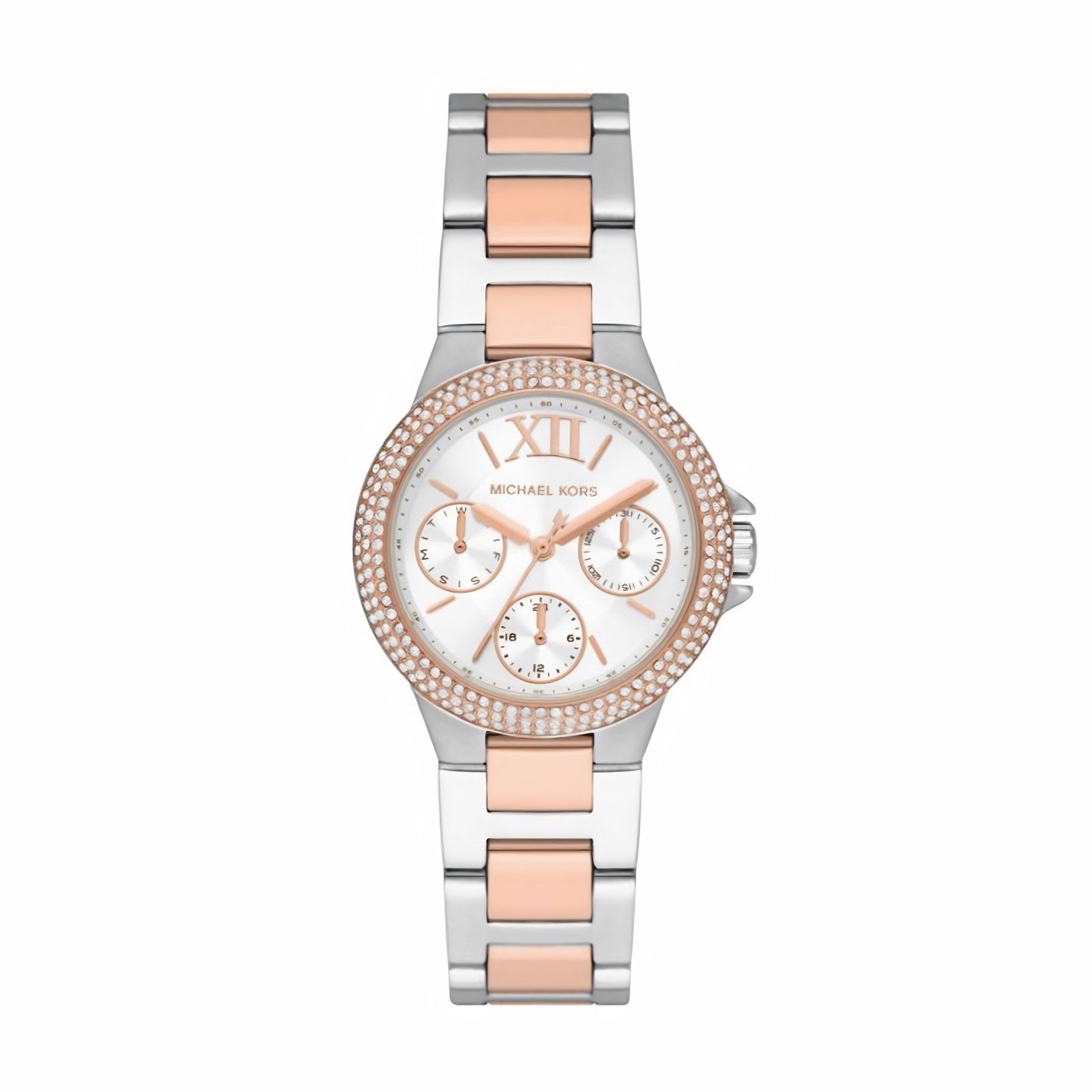 Michael Kors Camille Multifunction White Dial Two-Tone Steel Strap Women's Watch - MK1054