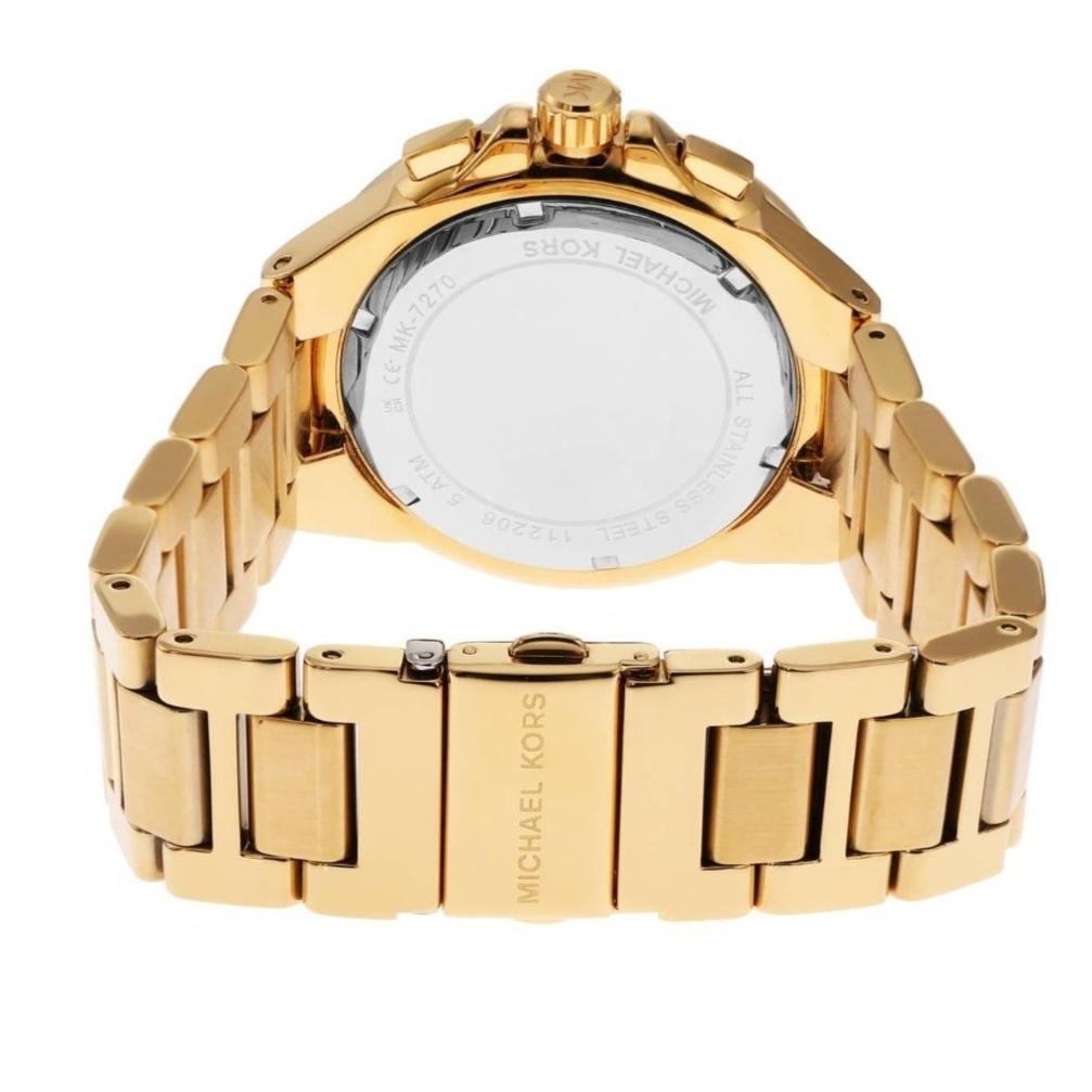 Michael Kors Oversized Camille Chronograph White Dial Gold Women's Watch - MK7270