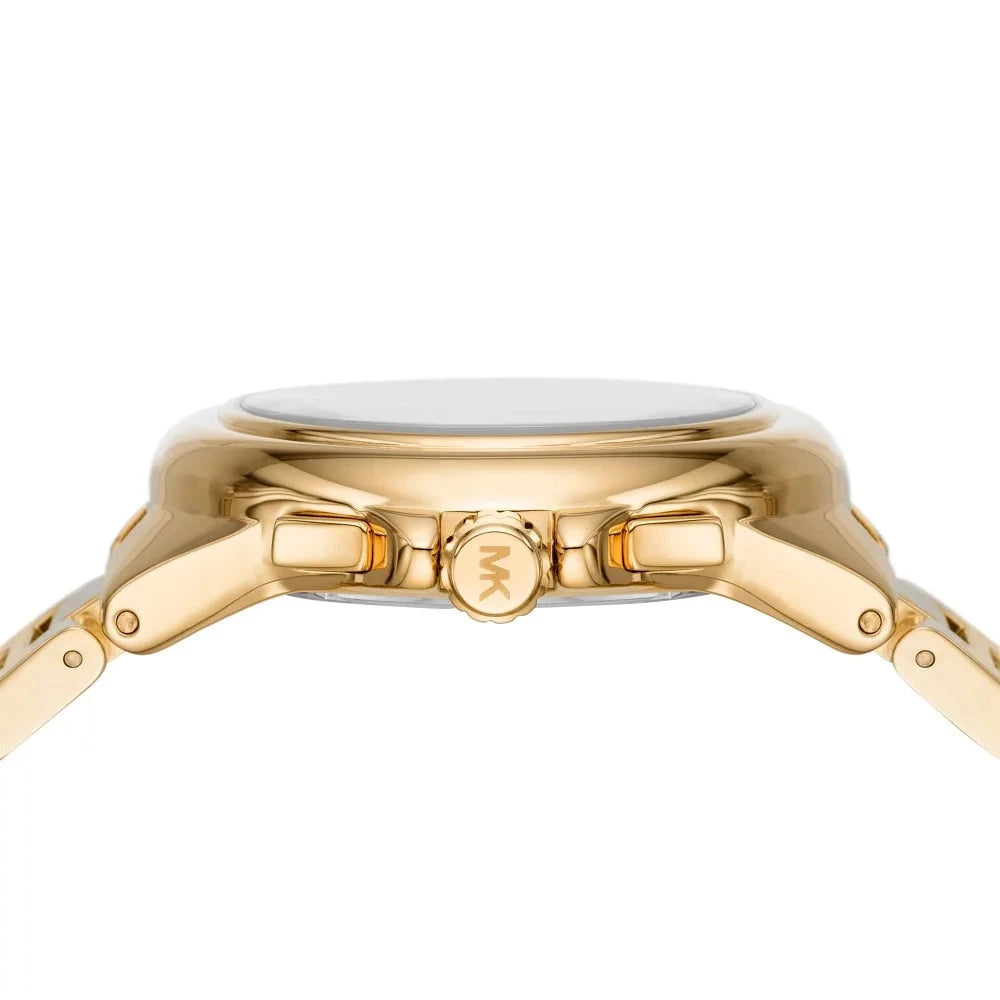 Michael Kors Oversized Camille Chronograph White Dial Gold Women's Watch - MK7270