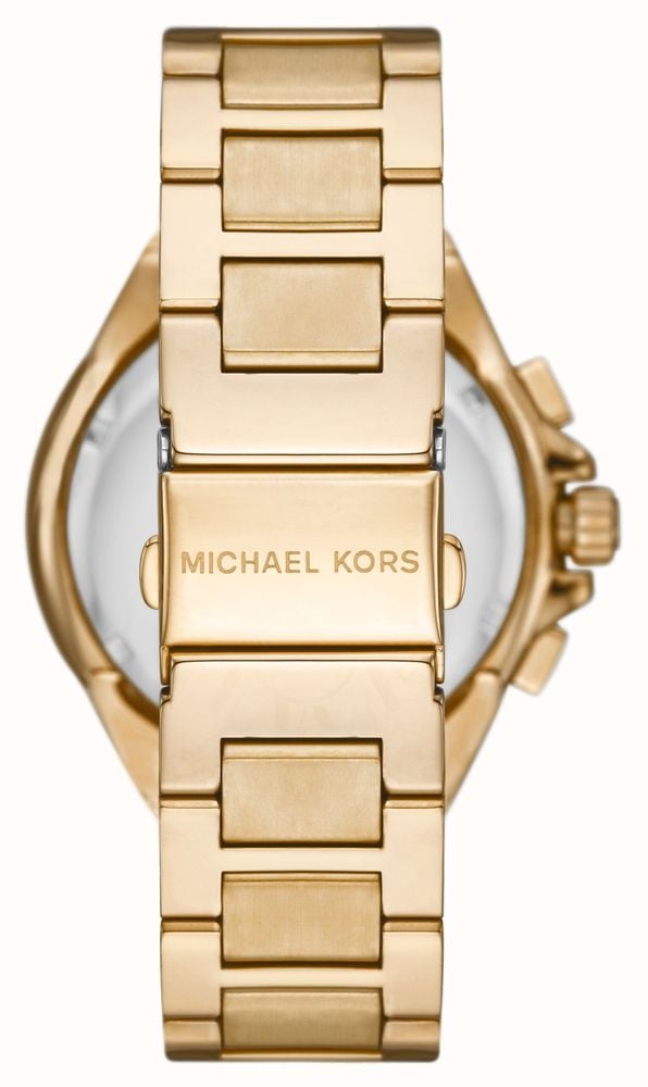 Michael Kors Oversized Camille Chronograph White Dial Gold Women's Watch - MK7270
