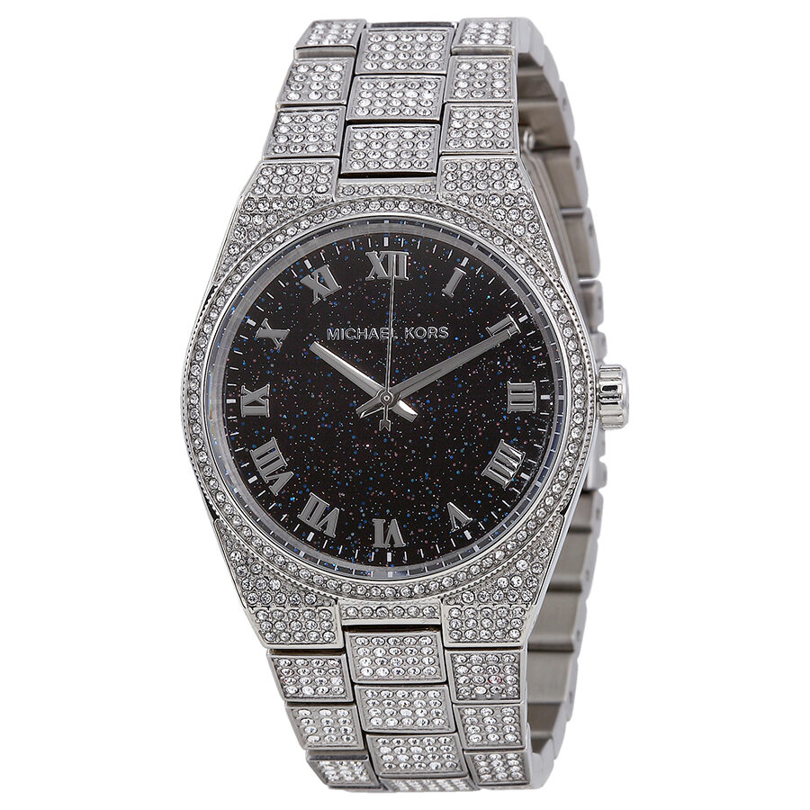 Michael Kors Channing Black Crystal Pave Silver Women's Watch - MK6089