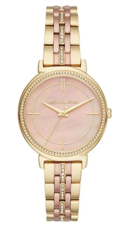 Michael Kors Cinthia rose gold dial two-tone steel strap women's watch