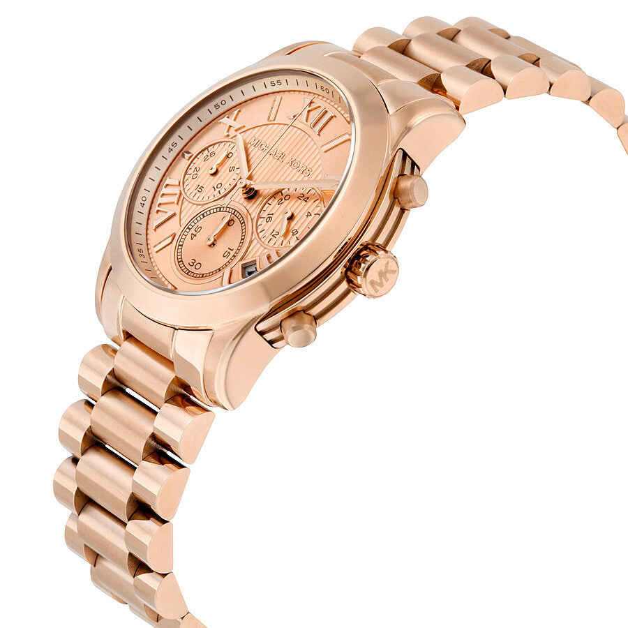 Michael Kors Cooper Chronograph Rose Dial Rose Gold-tone Ladies Watch MK6275