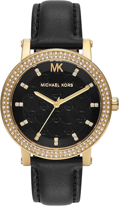 Michael Kors Corey Three-Hand Black Leather Watch - MK4896