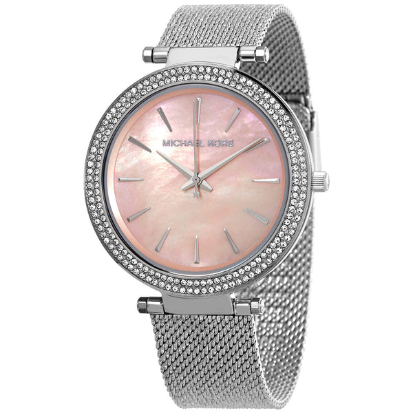 Michael Kors Crystal Pink Mother of Pearl Dial Ladies Watch #MK4518 - Watches of New Zealand