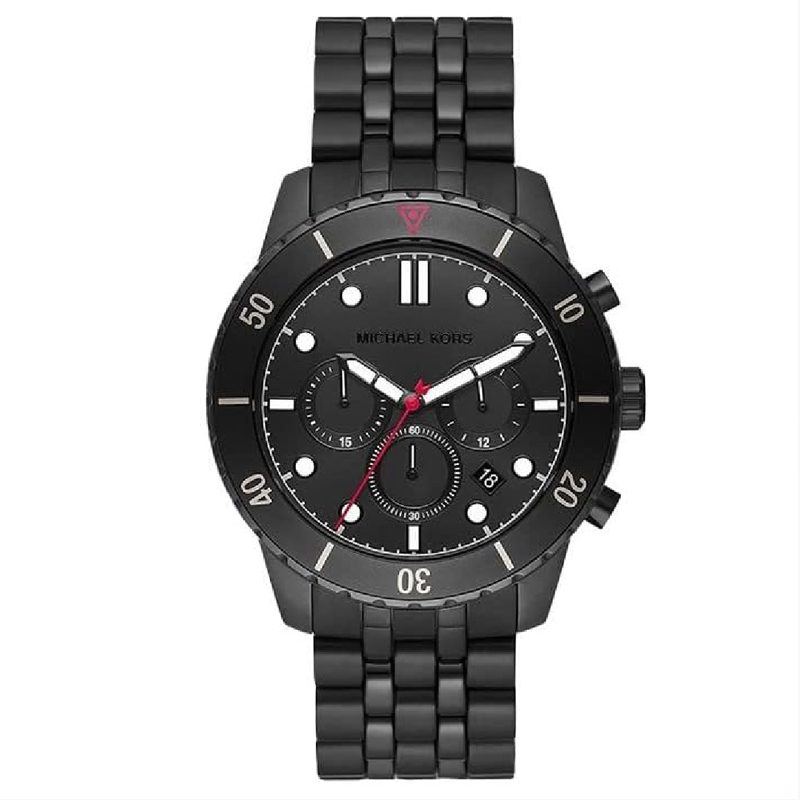 Michael Kors Cunningham Chronograph Black Dial Black Steel Strap Watch For Men - MK8965