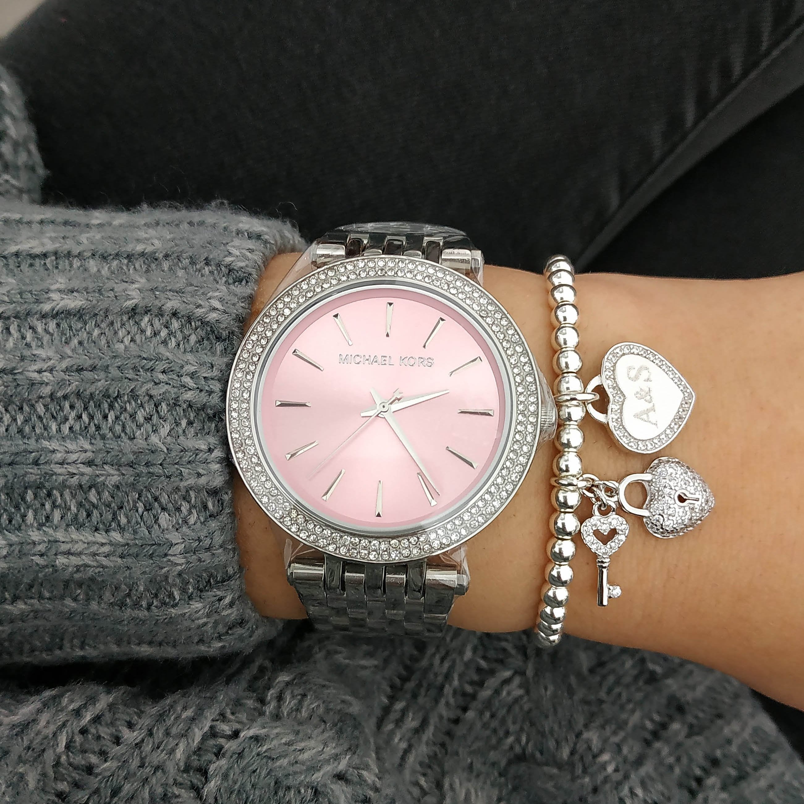 Michael Kors Darci Crystal Paved Pink Dial Ladies Watch MK3352