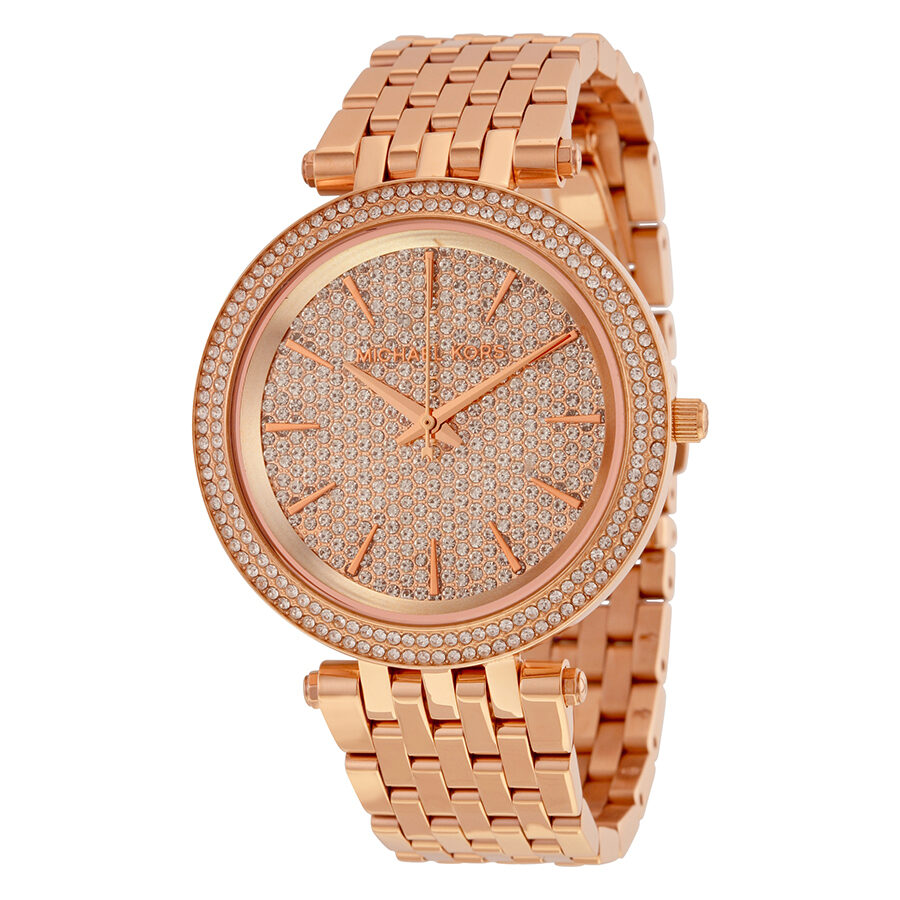 Michael Kors Darci Crystal Pave Dial Rose-gold Women's Watch - MK3439