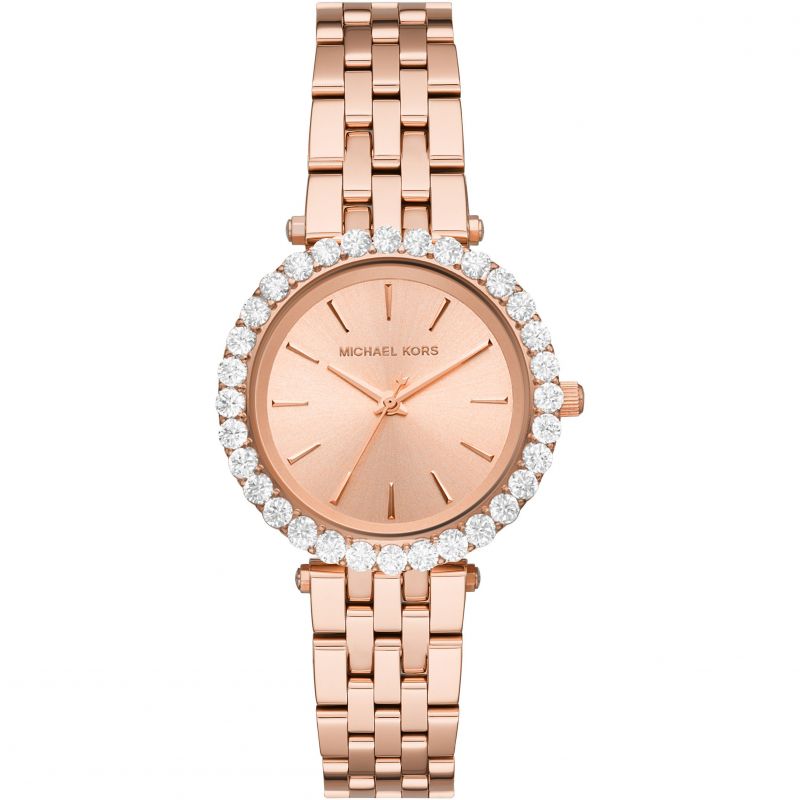 Michael Kors Darci rose gold watch with crystal-set bezel and matching bracelet