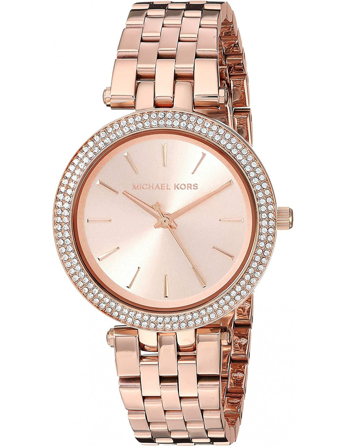 Michael Kors Darci rose gold ladies watch with crystal bezel and rose gold bracelet