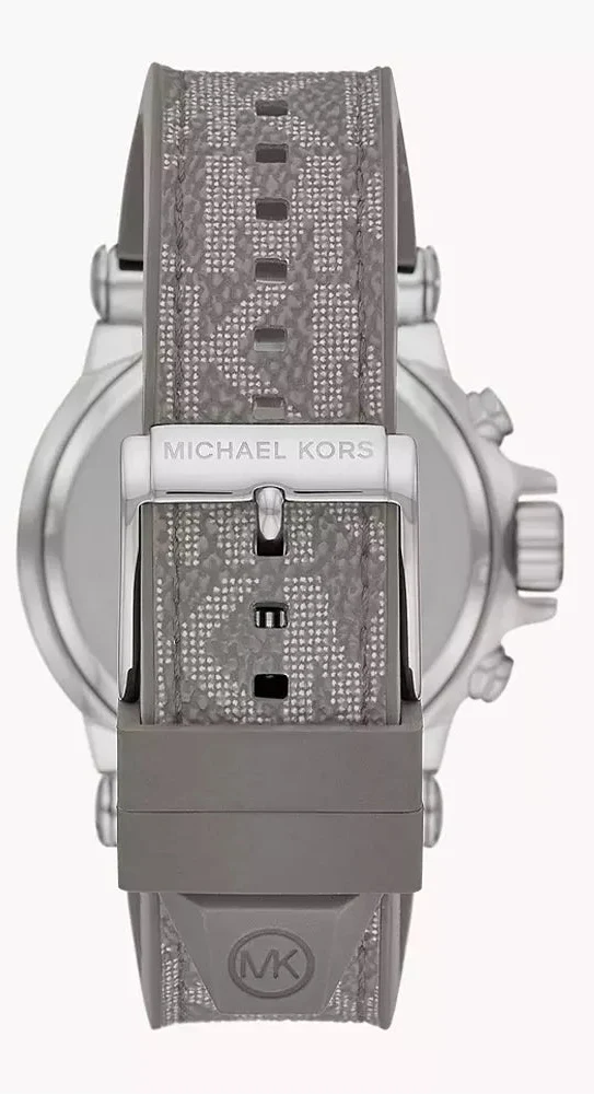 Michael Kors Dylan Chronograph Grey Dial Grey PVC Strap Watch For Men - MK8935