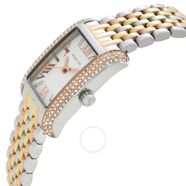 Michael Kors Emery Tri-Tone Quartz Crystal White Dial Ladies Watch MK4744 - Watches of New Zealand #2