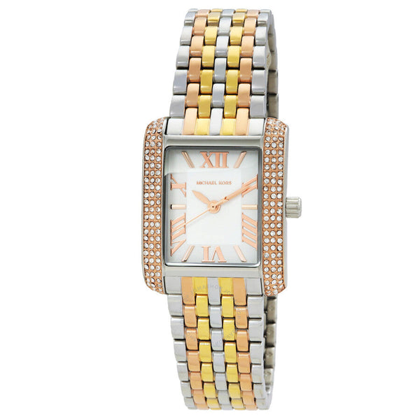 Michael Kors Emery Tri-Tone Quartz Crystal White Dial Ladies Watch MK4744 - Watches of New Zealand