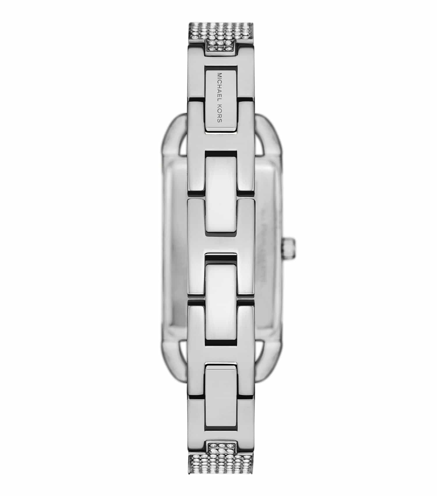 Michael Kors Empire women's watch caseback view showing bangle bracelet construction