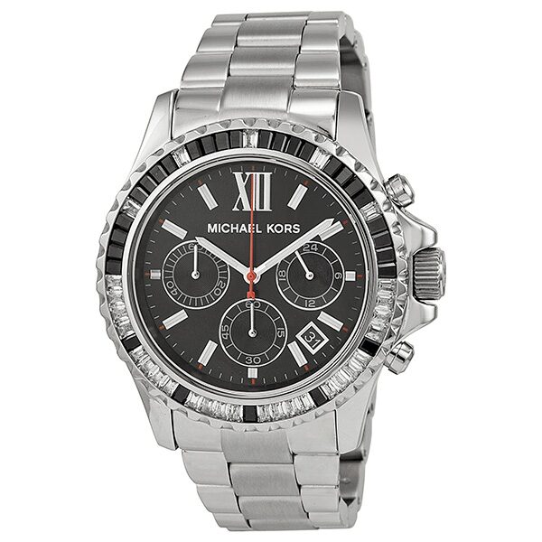 Michael Kors Everest Chronograph Black Dial Stainless Steel Ladies Watch MK5753 - Watches of New Zealand