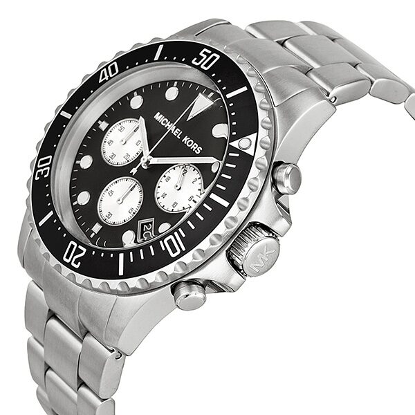 Michael Kors Everest Chronograph Black Dial Stainless Steel Men's Watch MK8256 - Watches of New Zealand #2