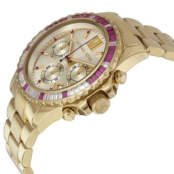 Michael Kors Everest Chronograph Champagne Dial Gold-tone Ladies Watch - Watches of New Zealand #2