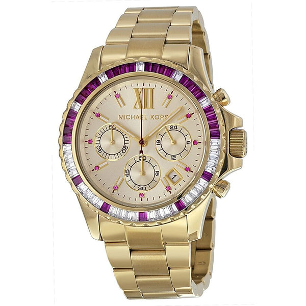 Michael Kors Everest Chronograph Champagne Dial Gold-tone Ladies Watch - Watches of New Zealand