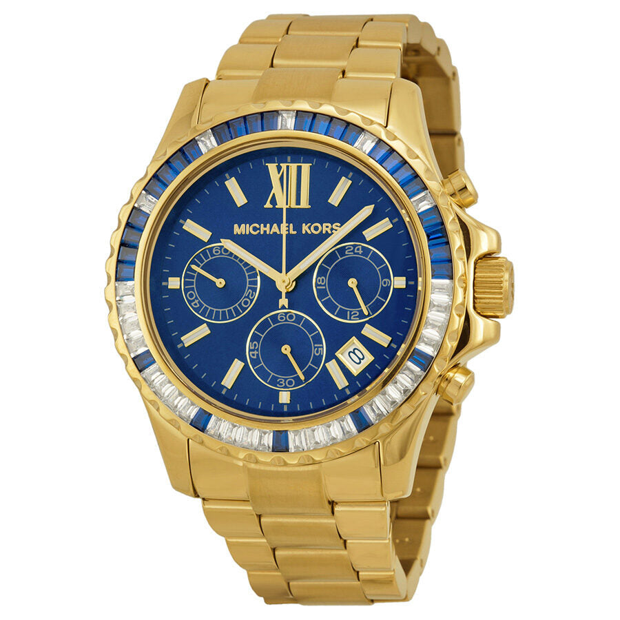 Michael Kors Everest MK5754 navy chronograph dial with gold-tone case and bracelet