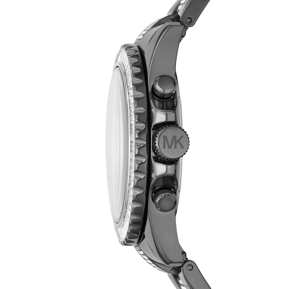 Michael Kors Everest chronograph side profile showing case depth and crystal