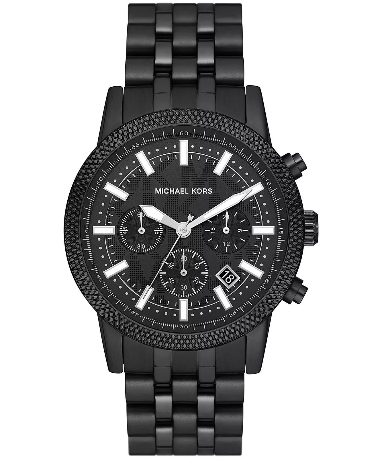 Michael Kors Hutton Chronograph MK9089 black men's watch with chronograph subdials and date window