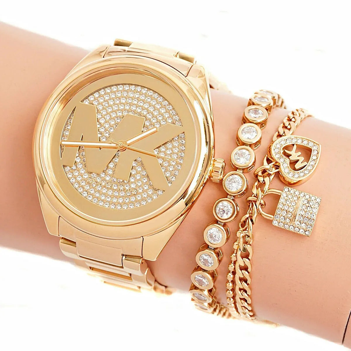 Michael Kors Janelle Quartz Gold Dial Ladies Watch MK7088