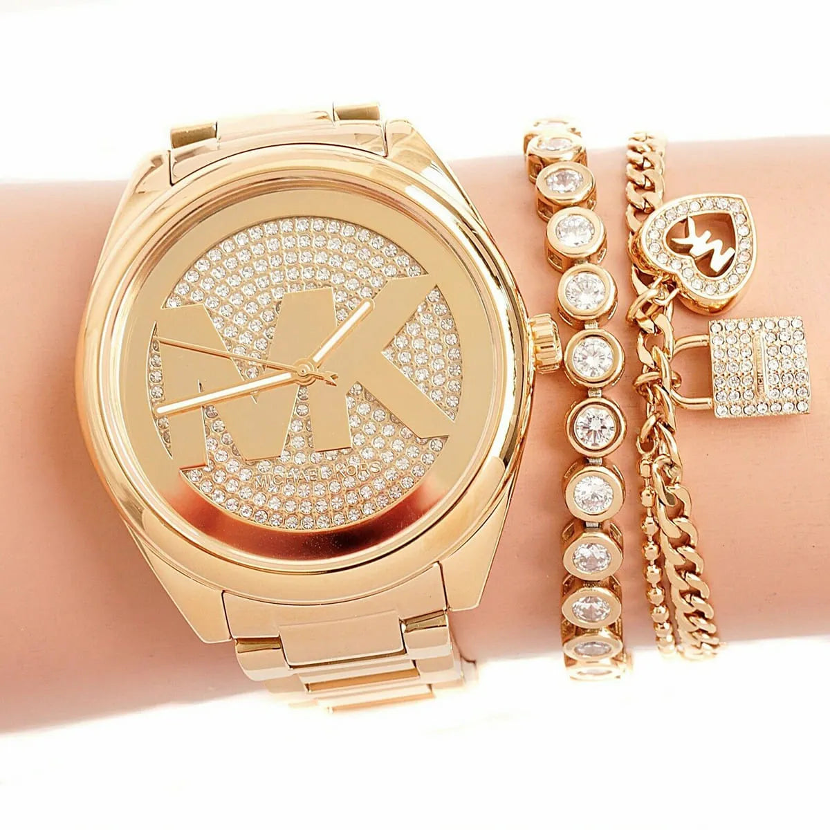 Michael Kors Janelle Quartz Gold Dial Ladies Watch MK7088
