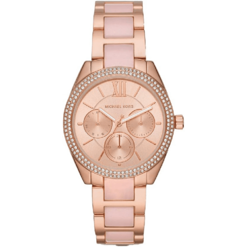 Michael Kors Janelle Multifunction Rose Gold Two Tone Steel Strap Watch For Women - MK7132