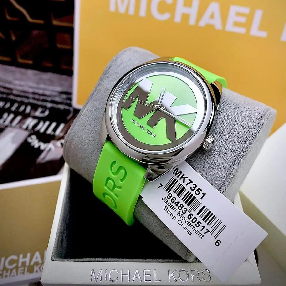 Michael Kors Janelle watch with original box and tag showing model MK7351