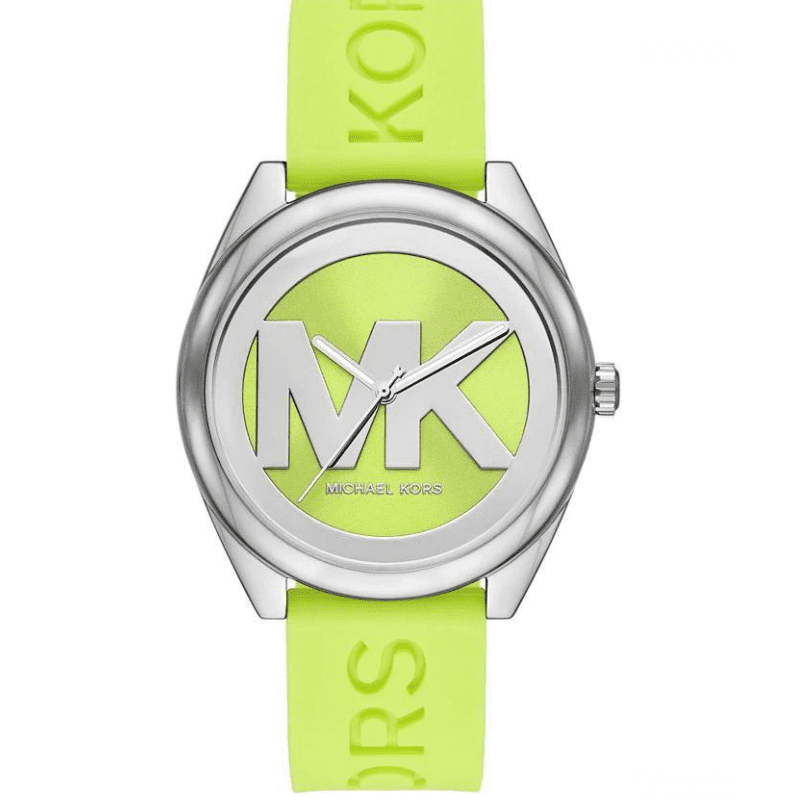 Michael Kors Janelle watch with neon green dial and neon green rubber strap