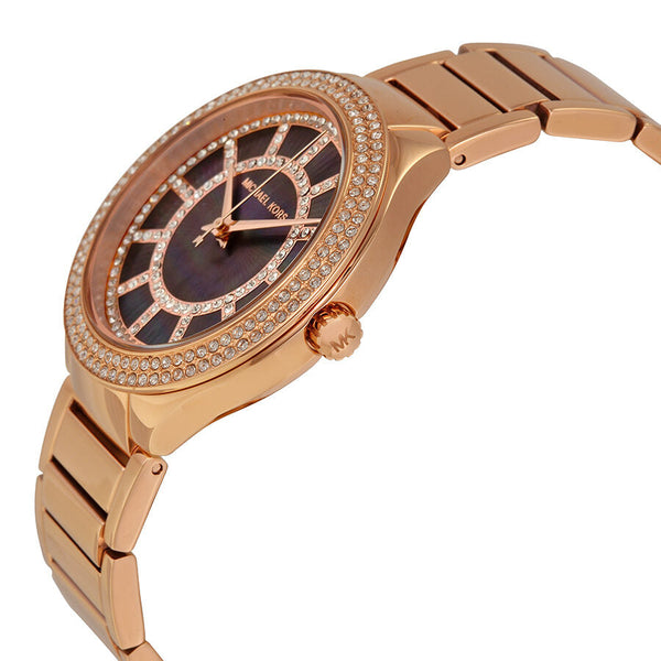 Michael Kors Kerry Black Mother of Pearl Dial Rose Gold-tone Stainless Steel Ladies Watch MK3397 - Watches of New Zealand #2