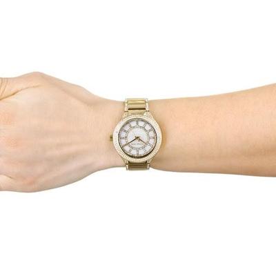 Michael Kors Kerry watch with mother-of-pearl dial displayed on wrist