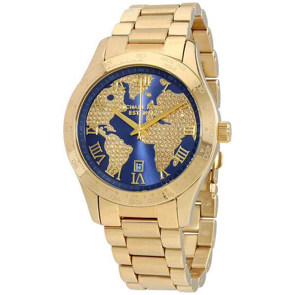 Michael Kors Layton Blue Crystal Pave Dial Ladies Watch #MK6243 - Watches of New Zealand