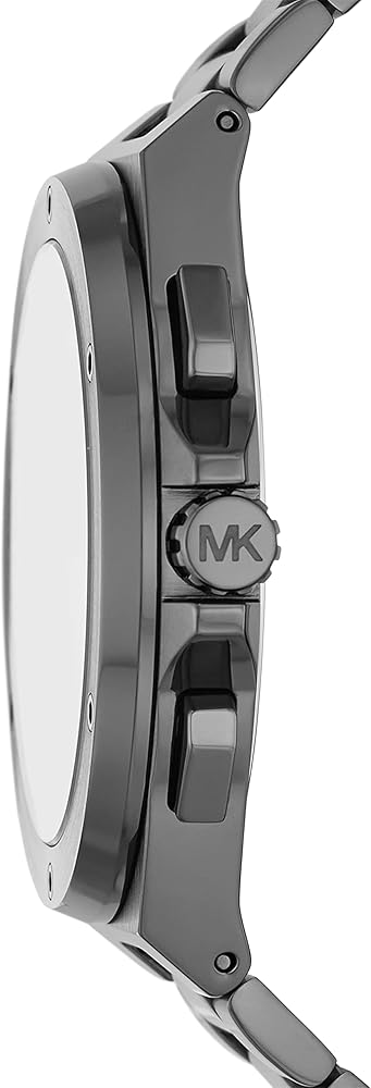 Side profile of Michael Kors Lennox chronograph watch showing case and bracelet