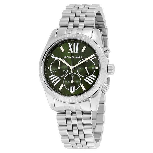 Michael Kors Lexington Chronograph Green Dial Stainless Steel Ladies Watch MK6222 - Watches of New Zealand