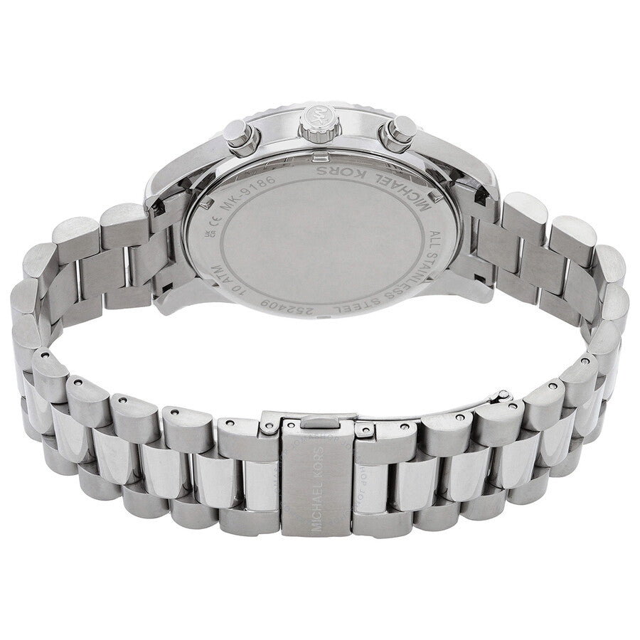 Michael Kors Lexington watch caseback with stainless steel bracelet