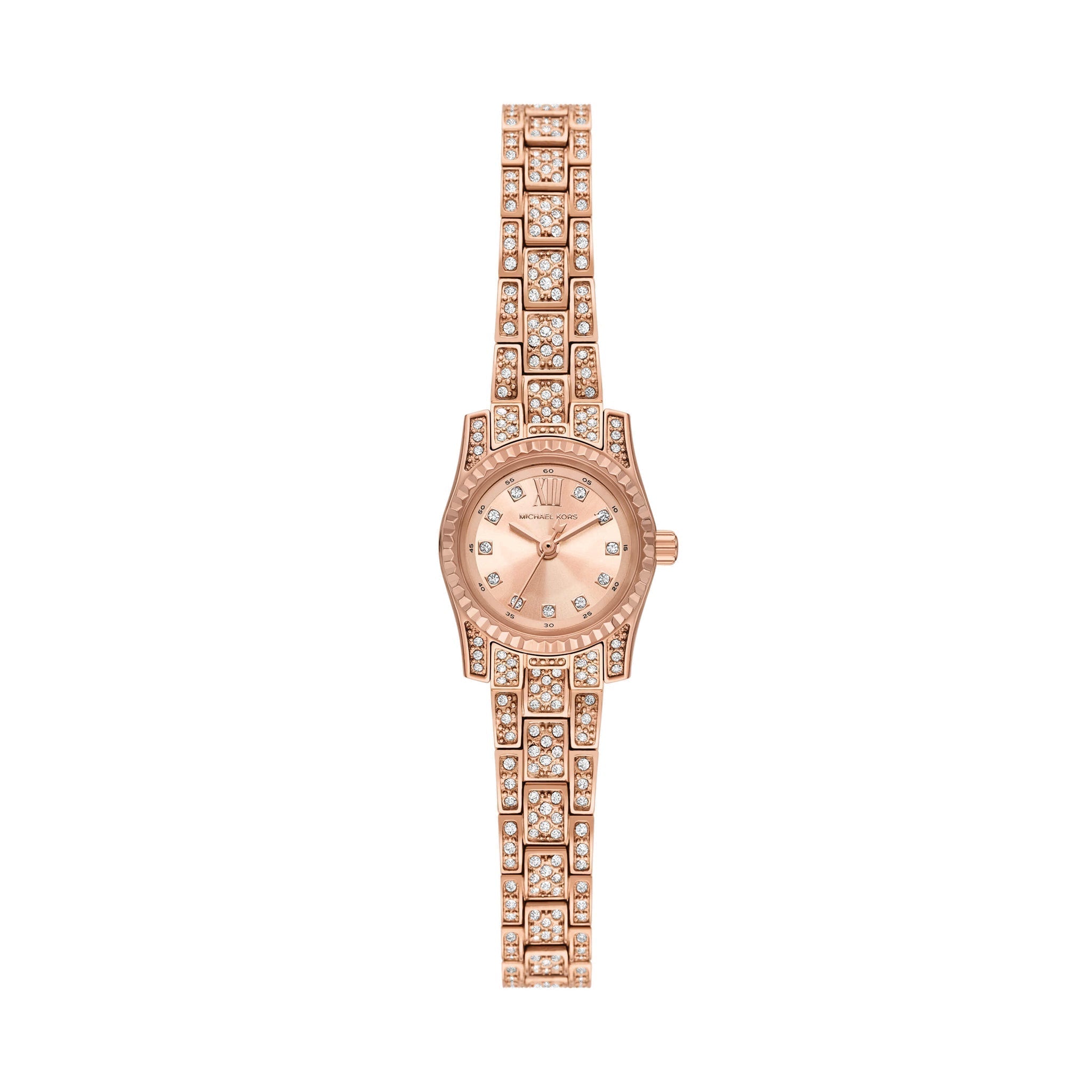 Michael Kors Mini Lexington rose gold-tone watch with crystal-set bezel and band