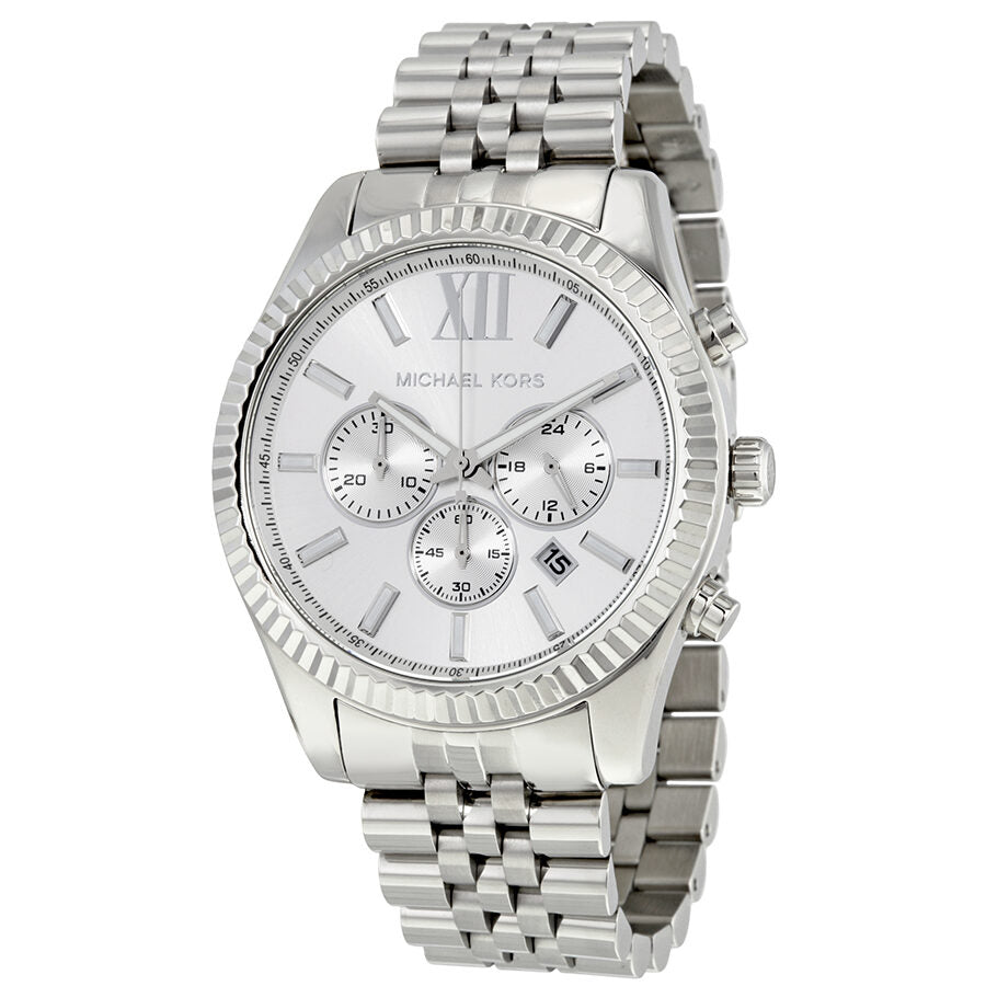 Michael Kors Lexington Chronograph Silver Dial Men's Watch MK8405