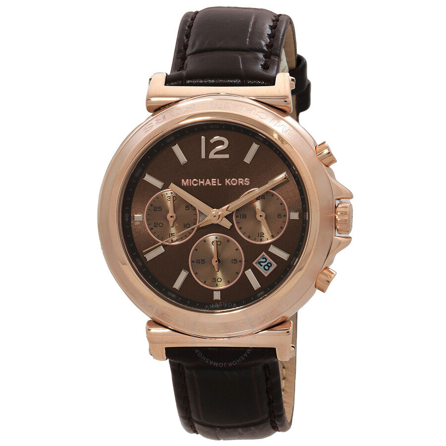 Michael Kors Maren Chronograph Quartz Brown Dial Ladies Watch MK7497