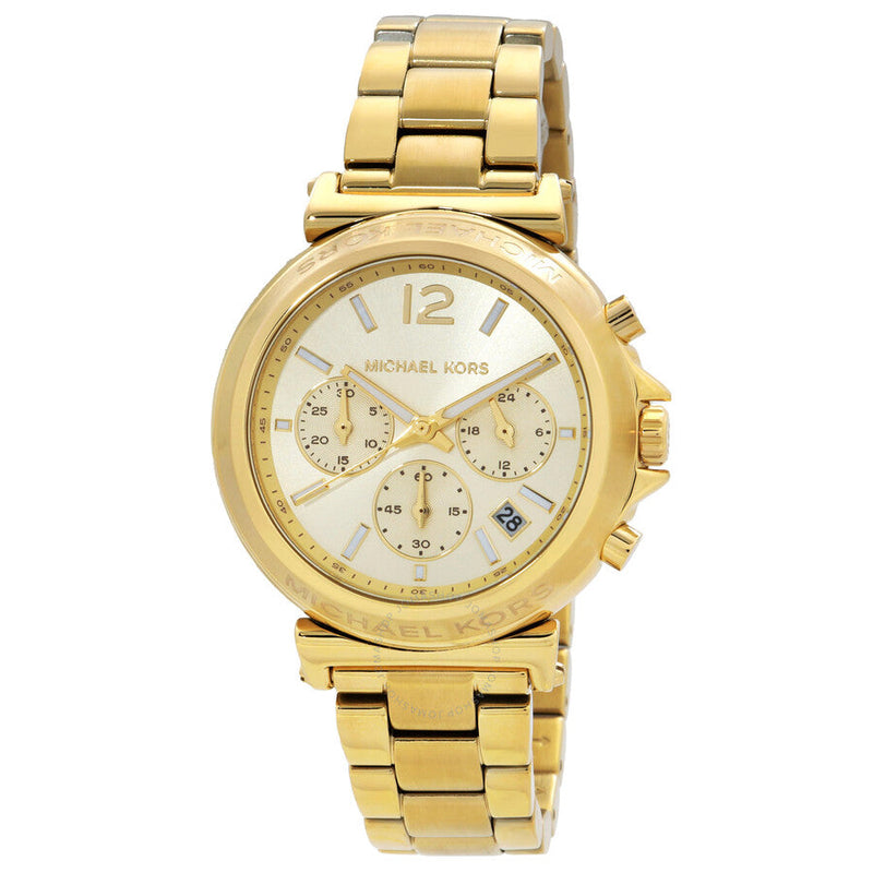 Michael Kors Maren Chronograph Quartz Gold Dial Ladies Watch MK7493 - Watches of New Zealand