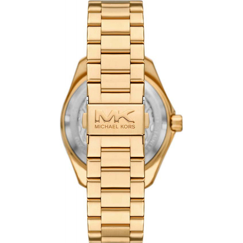 Michael Kors Maritime MK9162 caseback with MK branding and gold-tone cover