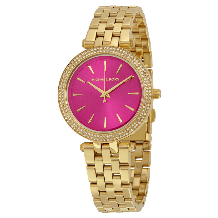 Michael Kors Mini Darci Fuchsia Dial Gold-tone Ladies Watch MK3444