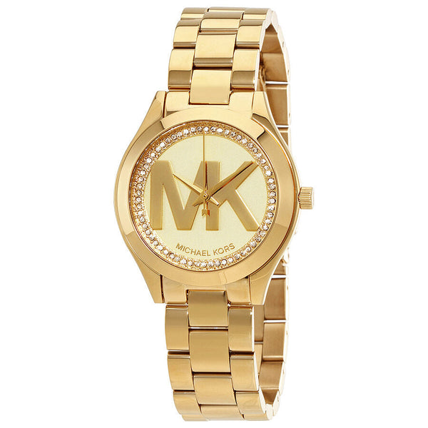 Michael Kors Mini Slim Runway Ladies Gold Tone Watch MK3477 - Watches of New Zealand